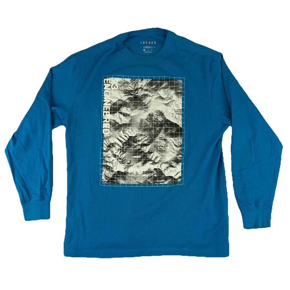 Air Jordan Nike 23 Engineered‎ Long Sleeve Blue Shirt Men's Medium